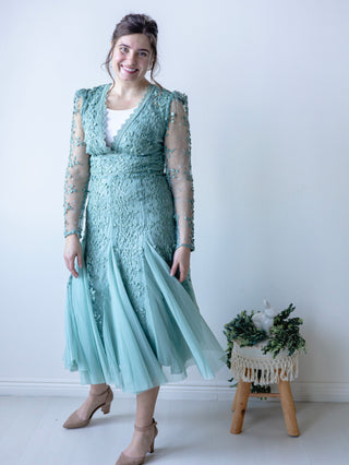 Sage Vintage Lace Appliqu and Tulle Midi Dress Wild & Free Boutiques Sage Vintage Lace Appliqu and Tulle Midi Dress Wild & Free Boutiques