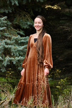 Load image into Gallery viewer, Golden Velvet Midi Dress
