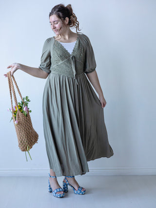 Fern Mixed Lace Maxi Dress