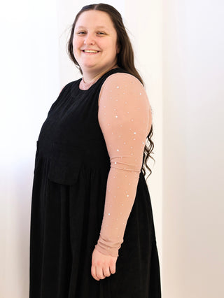 Taupe Rhinestone Layering Top