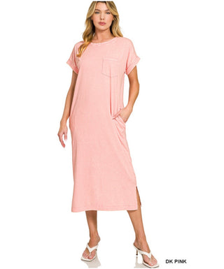 pink t shirt maxi dress The Perfect Elevated T-Shirt Dress in Pink 3XL