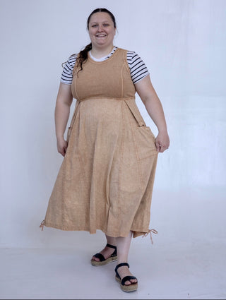 Khaki Everyday Mineral Wash Jumper Dress