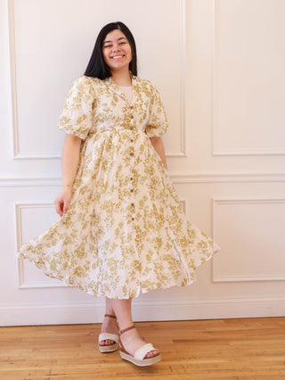 A Day in Tuscany Olive and Cream Button Down Midi dress A Day in Tuscany Olive and Cream Button Down Midi dress