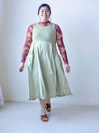 sage green knitted dress " Chely " Ribbed Knit Dress ( Sage )