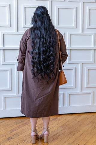 Classic Chocolate Brown Shirt Dress