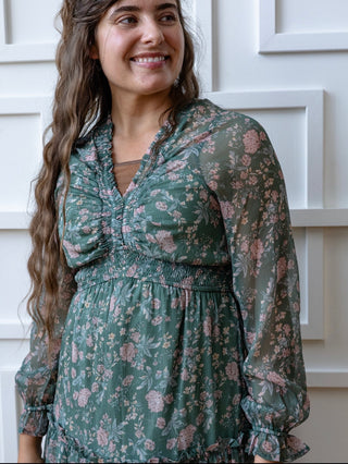 Eucalyptus Floral Maxi Dress