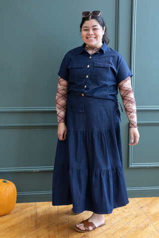 Dark Denim Skirt and Top Matching Set