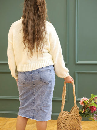 Twyla Distressed Denim Skirt