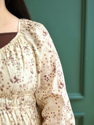 Cream and Brown Wildflower Maxi Dress Wild & Free Boutiques Cream and Brown Wildflower Maxi Dress Wild & Free Boutiques