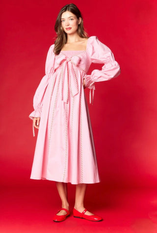 Pink Candy Cane Stripe Midi Dress