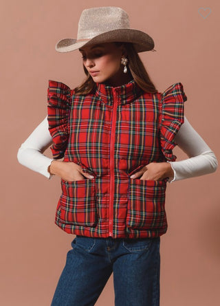 Winter Plaid Puffer Vest