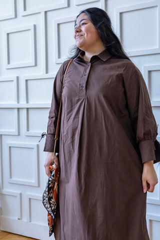 Classic Chocolate Brown Shirt Dress