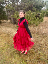 Load image into Gallery viewer, Dark Red Tulle Holiday Jumper Dress
