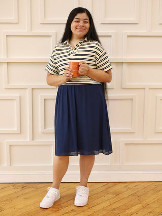 Coffee Shop Ready Striped Midi Dress