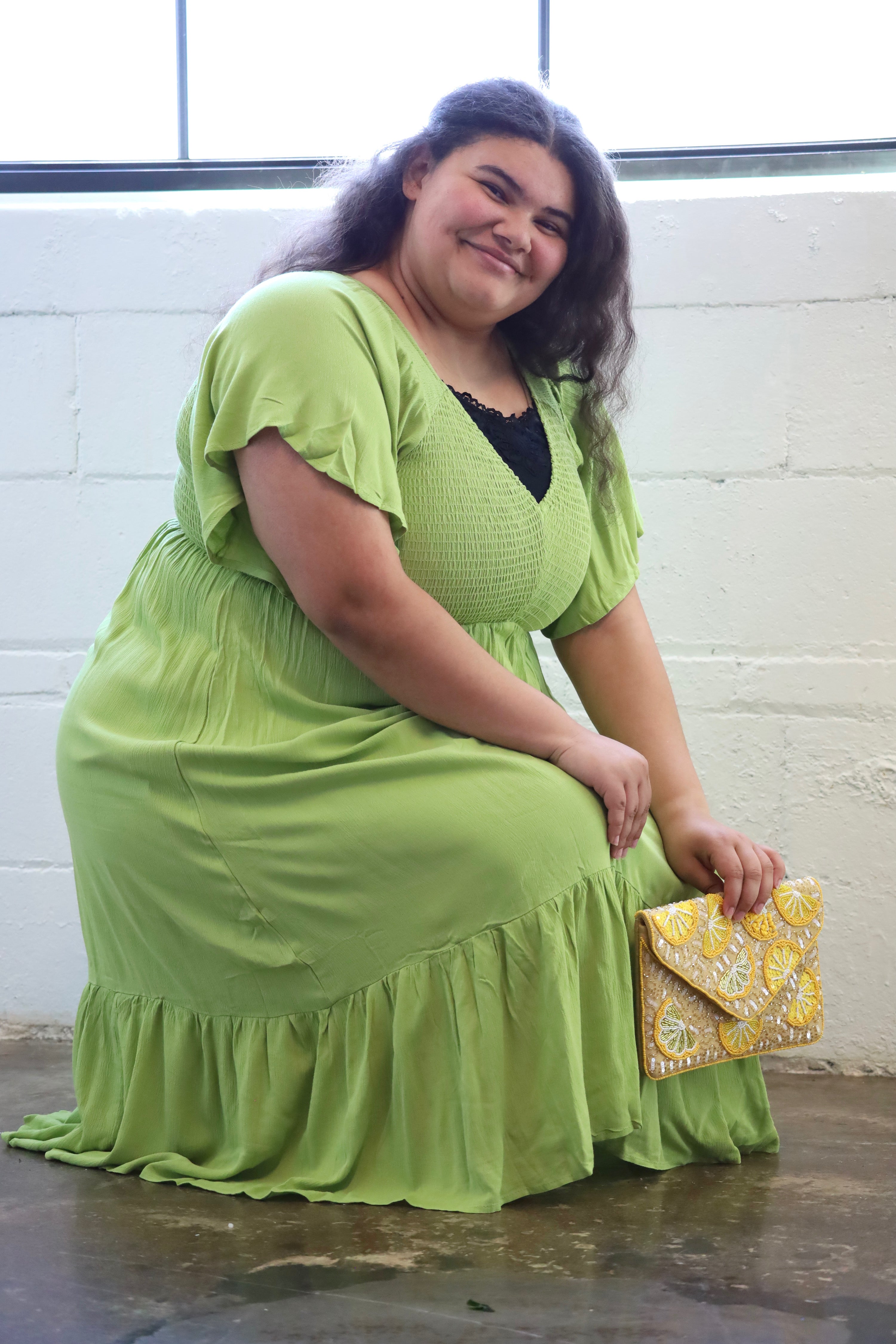 Lime Green Smocked Maxi Dress Wild & Free Boutiques Lime Green Smocked Maxi Dress Wild & Free Boutiques