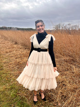 Load image into Gallery viewer, Buttercream Champaign Tulle Holiday Jumper Dress
