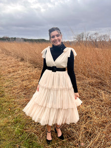 Buttercream Champaign Tulle Holiday Jumper Dress