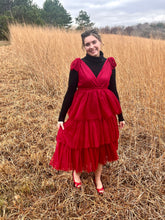 Load image into Gallery viewer, Dark Red Tulle Holiday Jumper Dress
