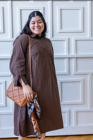 Classic Chocolate Brown Shirt Dress