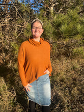 Load image into Gallery viewer, Burnt Orange Waffle Knit Turtleneck Sweater
