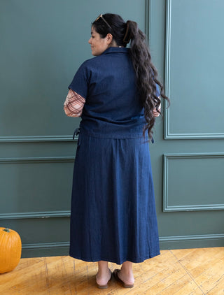 Dark Denim Skirt and Top Matching Set