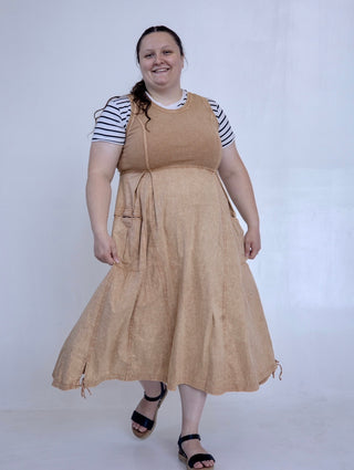 Khaki Everyday Mineral Wash Jumper Dress