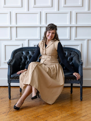 Taupe Button Up Trench Coat Dress