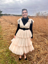 Load image into Gallery viewer, Buttercream Champaign Tulle Holiday Jumper Dress
