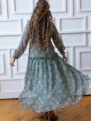 Eucalyptus Floral Maxi Dress