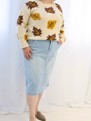 Tiffany Light Wash Denim Skirt