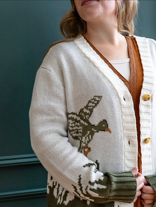 Whimsical Bird Fall Cardigan