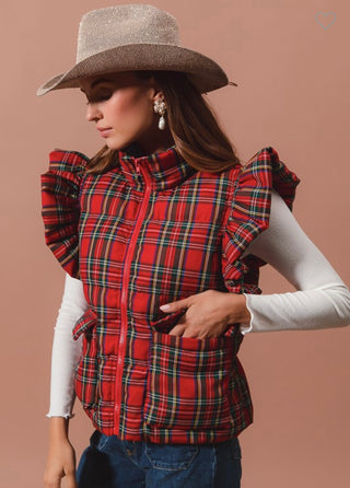 Winter Plaid Puffer Vest