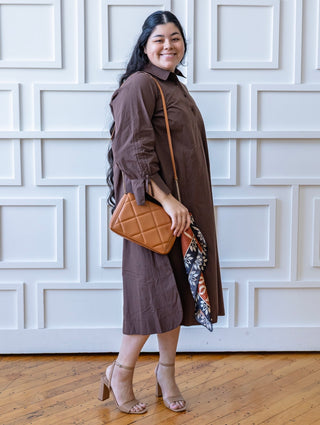 Classic Chocolate Brown Shirt Dress