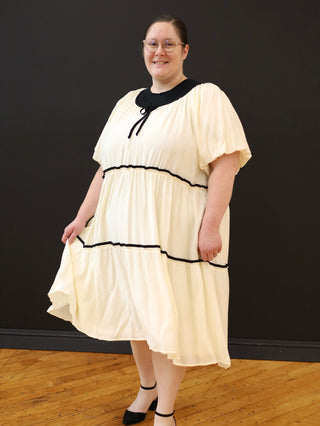 Ivory and Black Bow Dress