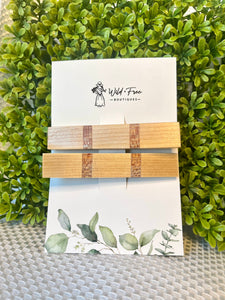 Blonde Wood Thick Hair Clip Sets (2 styles)