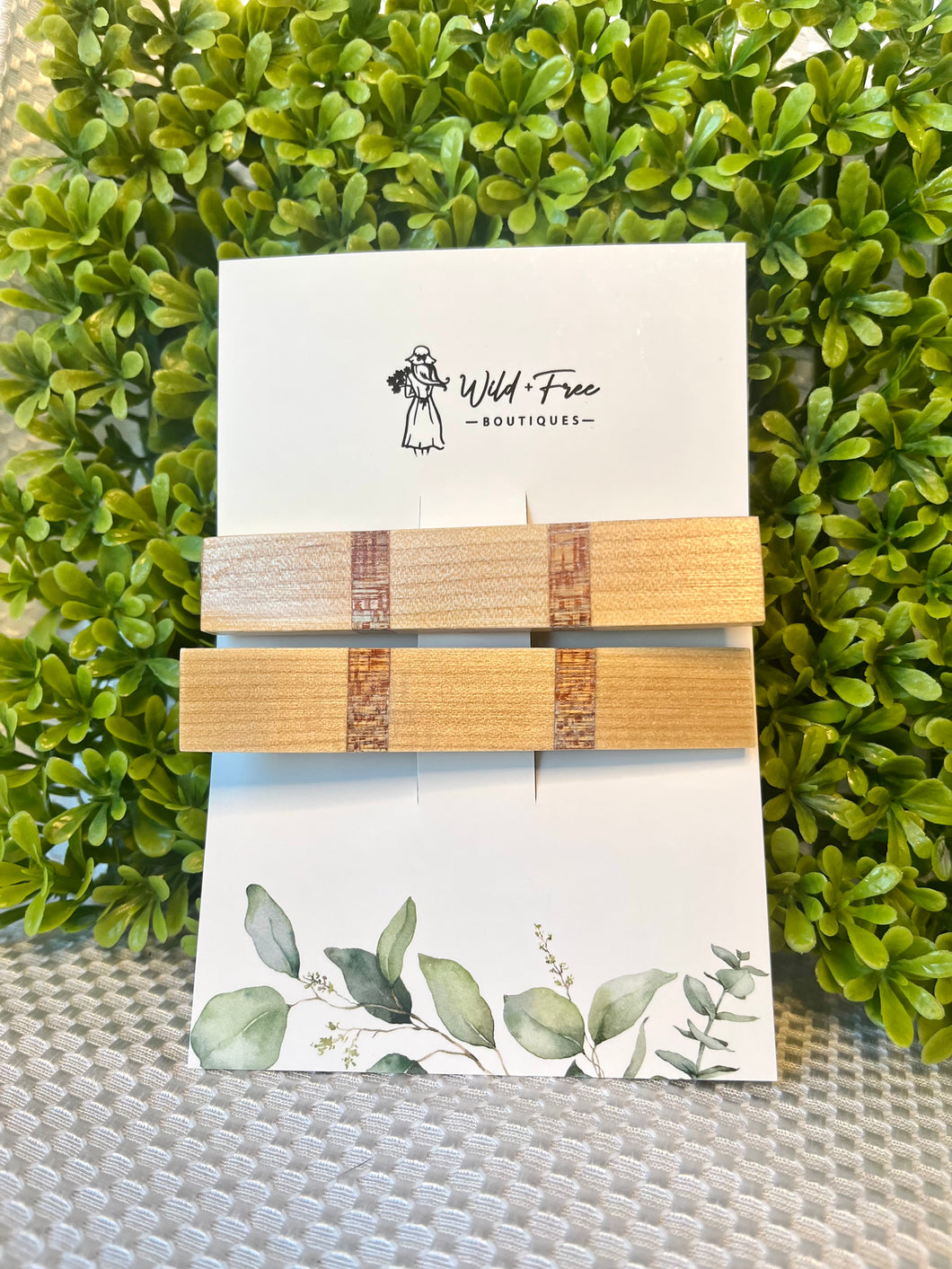 Blonde Wood Thick Hair Clip Sets (2 styles)