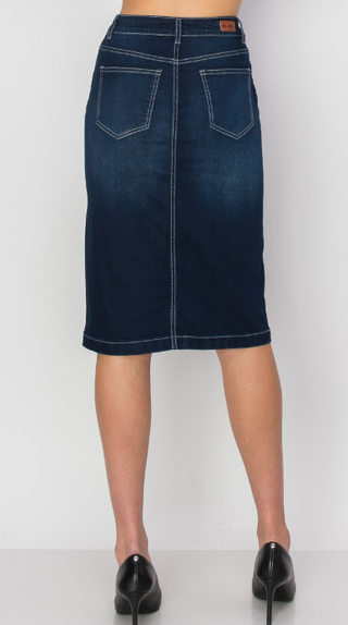 The Alice Dark Wash Denim Skirt