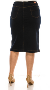 Dark Wash Plus Size Denim Skirt