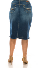 Load image into Gallery viewer, The Ashley Medium Wash Denim Plus Size Skirt
