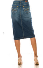 Load image into Gallery viewer, Indigo Wash Denim Skirt with Pocket Detail
