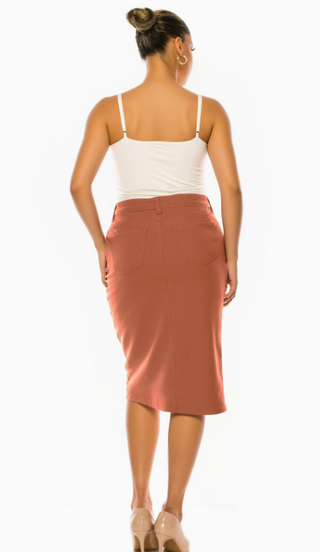 Clay Colored Denim Skirt
