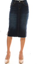 Load image into Gallery viewer, The Darcy Dark Wash Denim Jean Skirt
