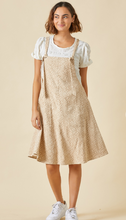 Load image into Gallery viewer, Oatmeal Floral Overall Midi Dress
