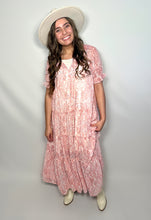 Load image into Gallery viewer, Fuschia Pink Tiered Paisley Print Maxi Dress
