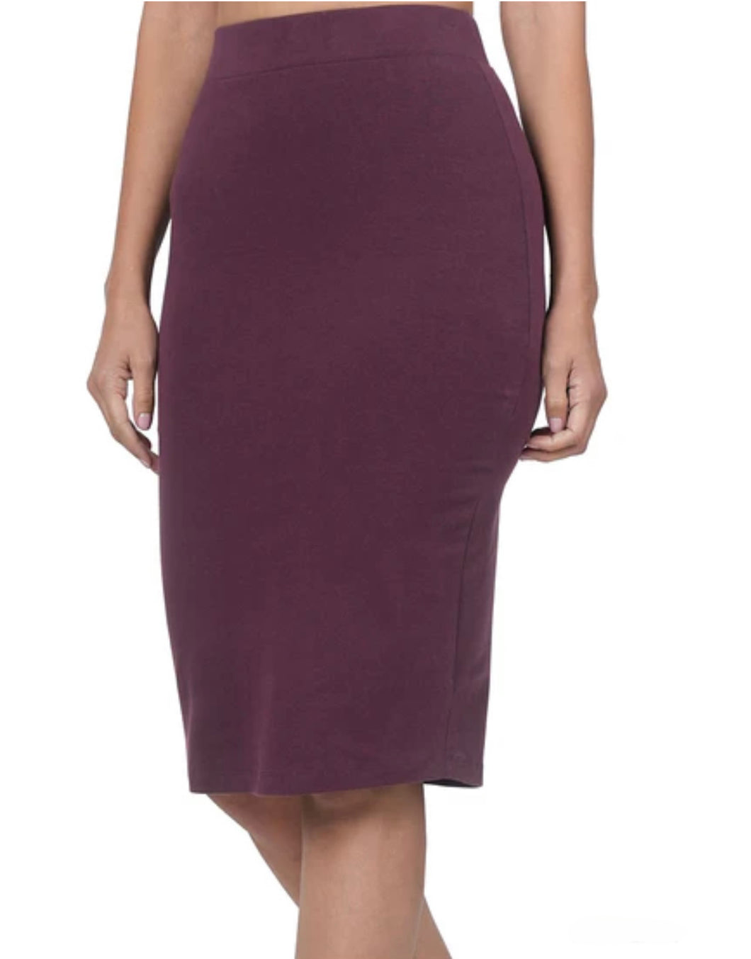 Amethyst Purple Knit Pencil Skirt
