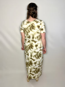 Olive Green Tie Dye Maxi Dress