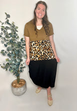 Load image into Gallery viewer, Mocha Leopard Color block Maxi Dress
