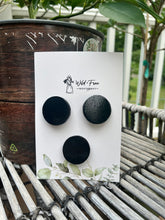 Load image into Gallery viewer, Black Wooden Circle Hair Clips
