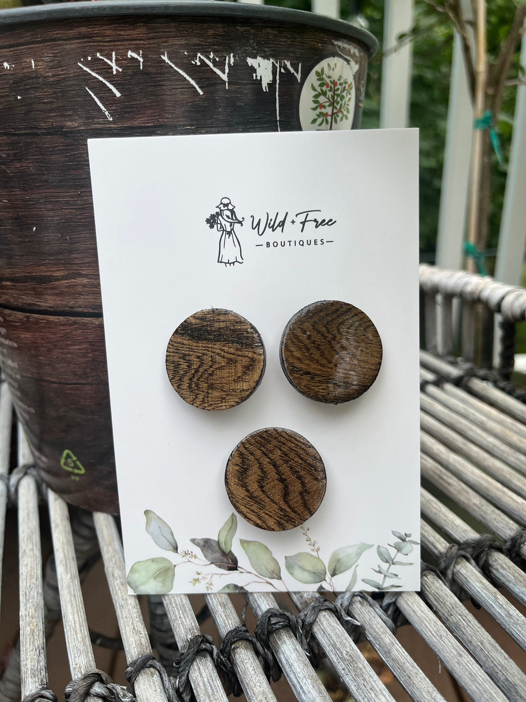 Solid Stained Wooden Circle Clip Sets (3 Colors)