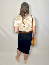 Load image into Gallery viewer, Dark Wash Plus Size Denim Skirt
